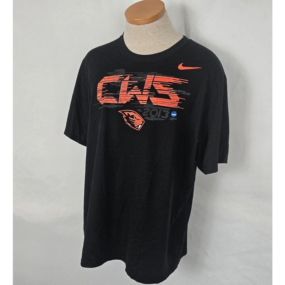 Nike Oregon State Beavers SS T-Shirt Men's XL Black Dri-Fit 2013 CWS NCAA
